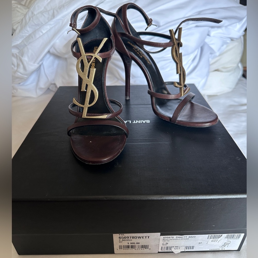 Saint Laurent Cassandra Strappy High Heel Sandals